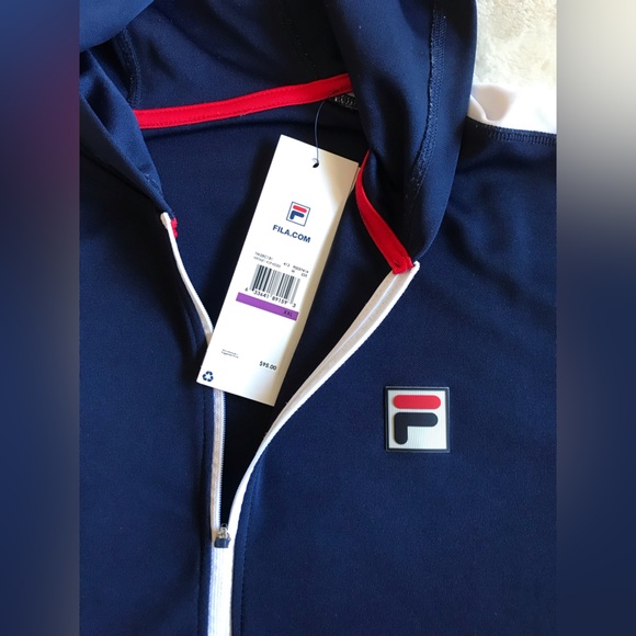 Fila Navy Blue Men's 1/4 zip with Red and White Accents - Picture 2 of 2